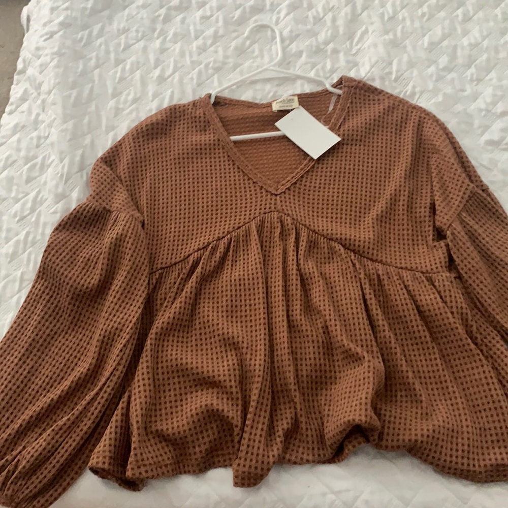 Rust Bell Sleeve Top